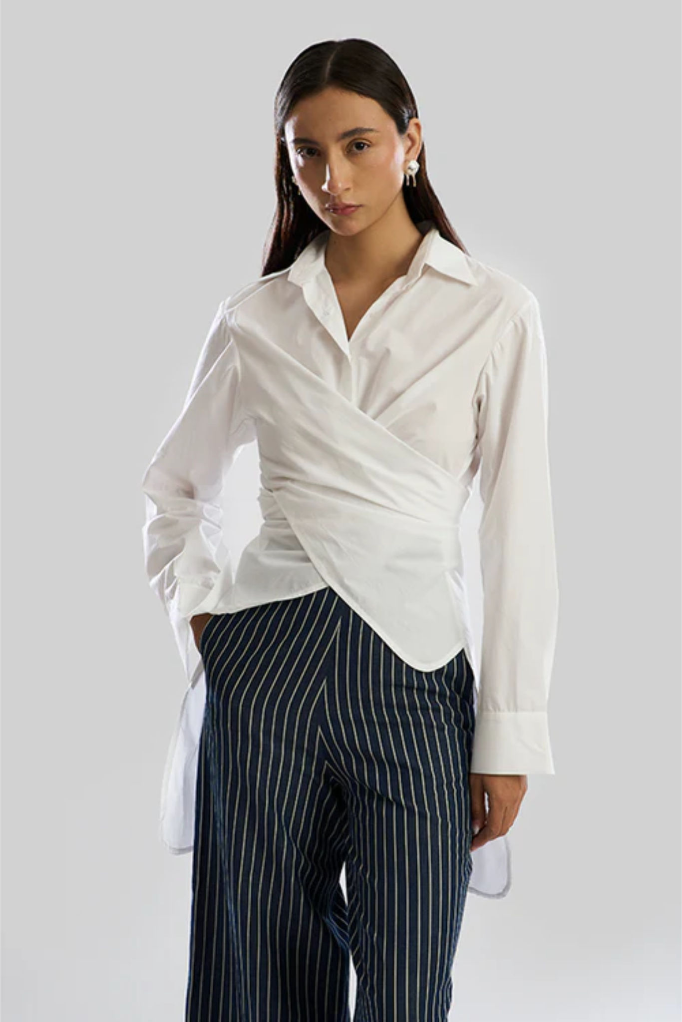 White Noise Wrap Shirt