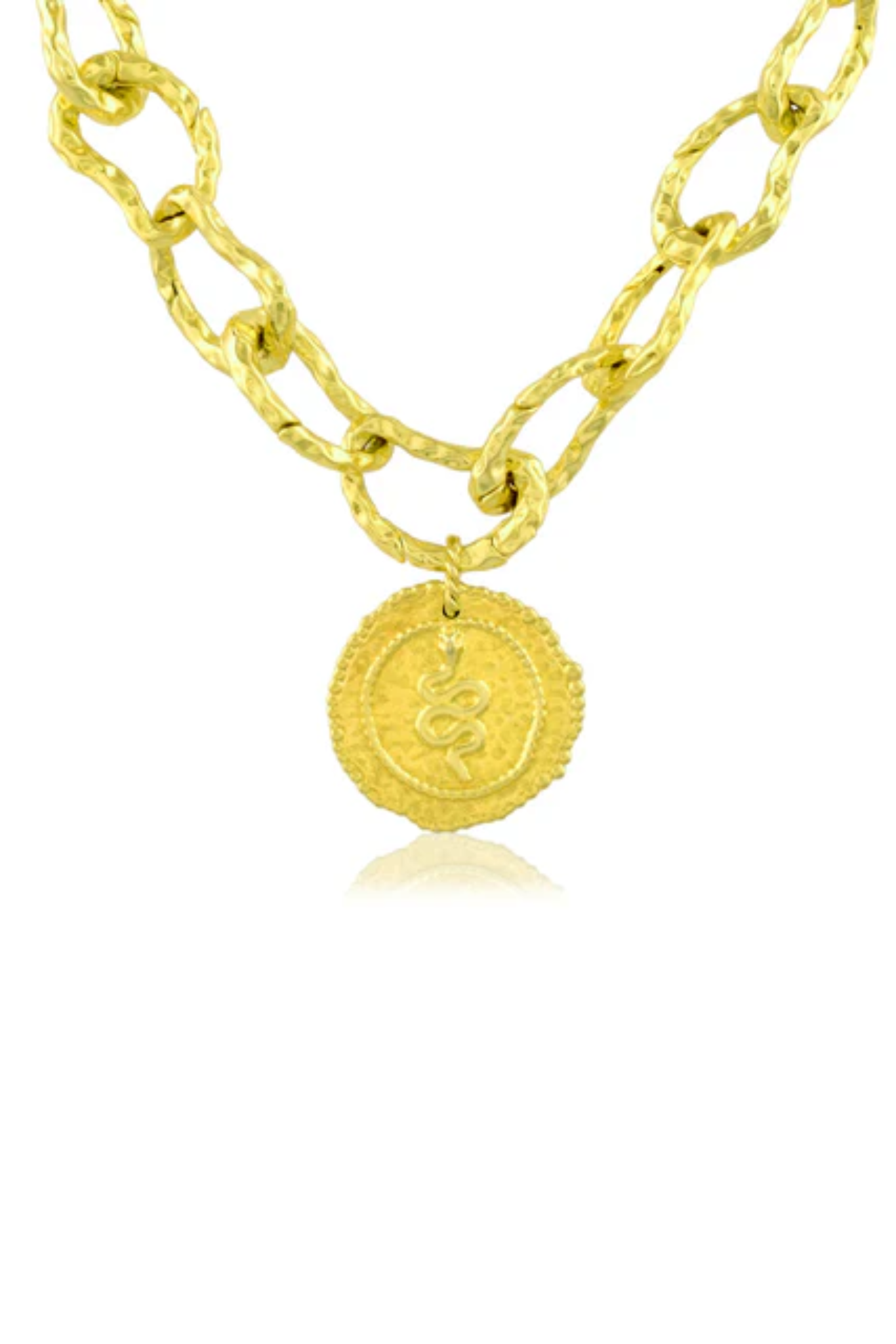 Molten Textured Snake Charm Necklace
