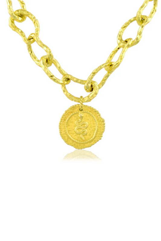 Molten Textured Snake Charm Necklace