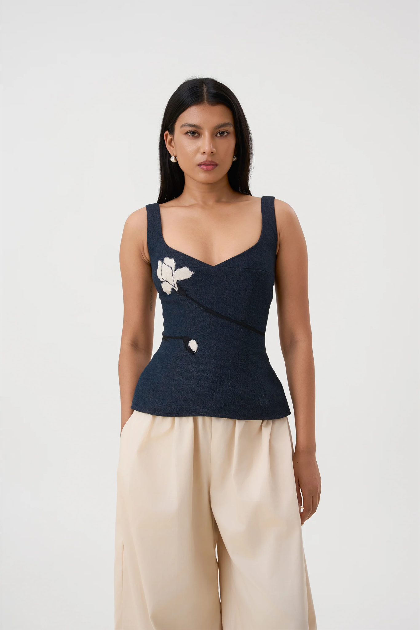 ROSA CORSET TOP - DENIM