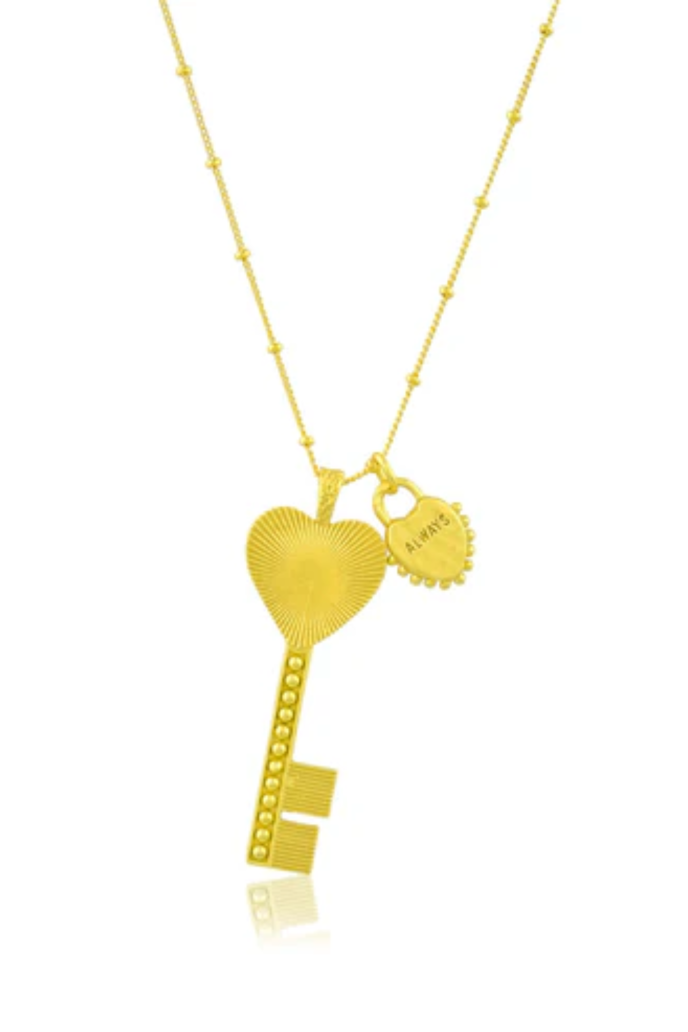Initial Bar Charm Key Necklace