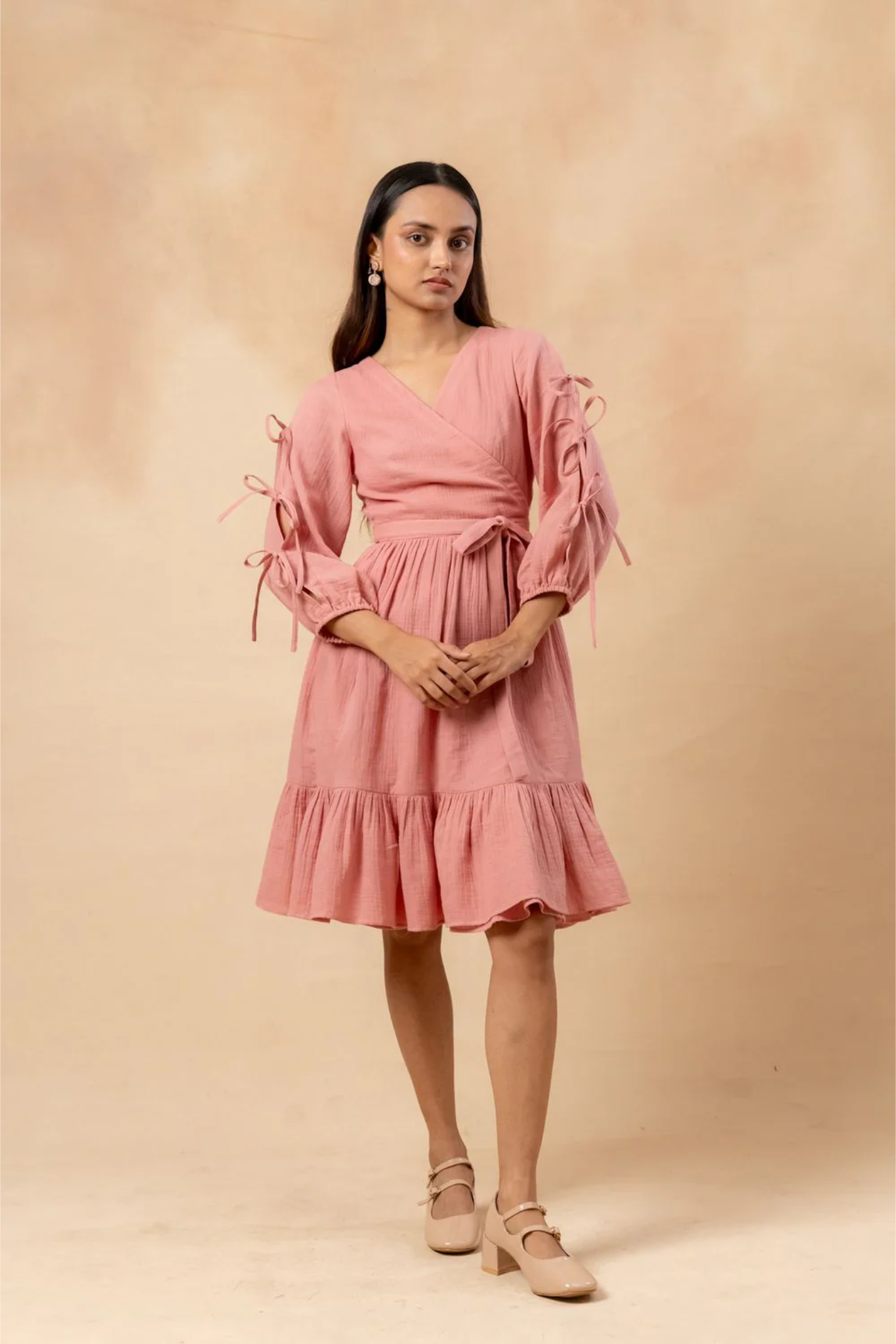 PETAL BELTED DRESS