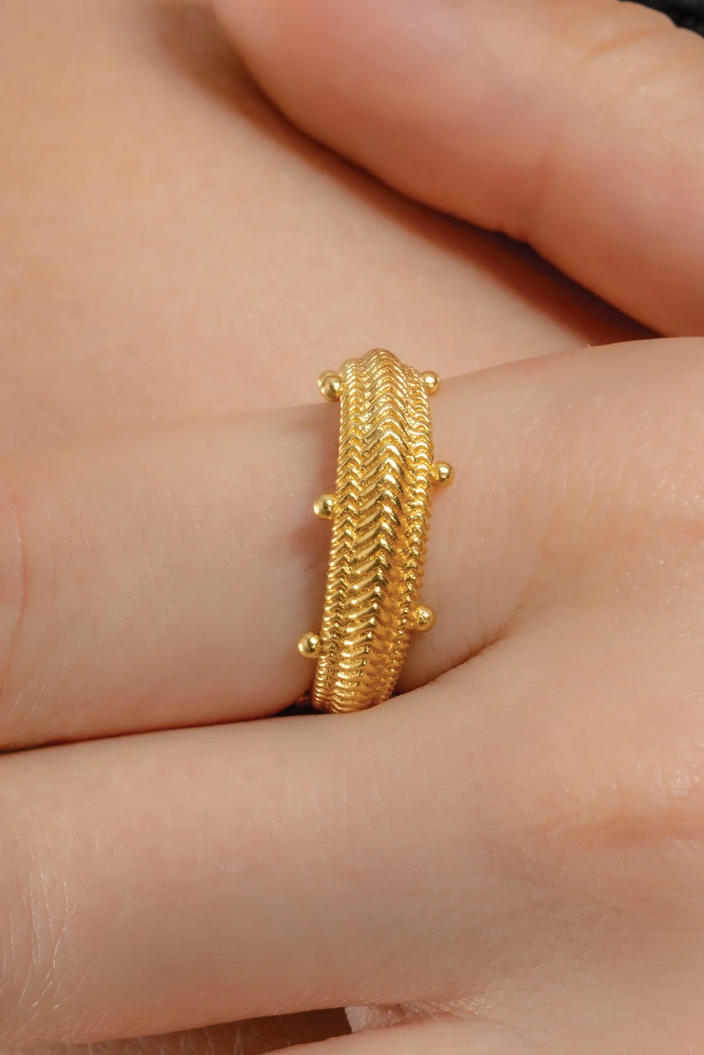 Dotted Carved Ring