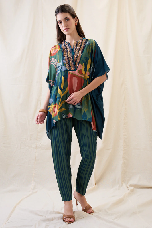 Flora Embellished Co-ord Set (Green)
