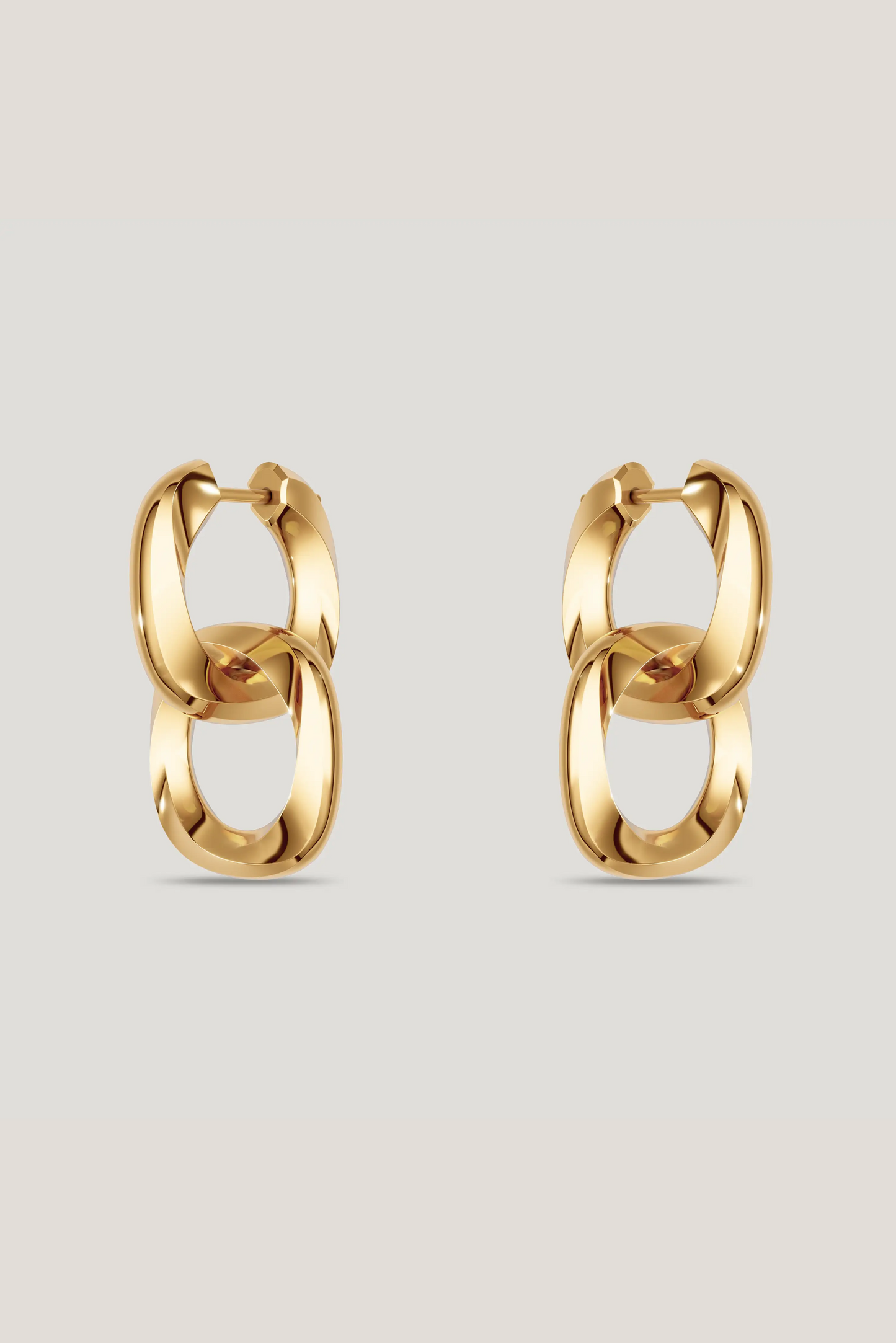 Squircle Two Way Hoops In Gold Vermeil