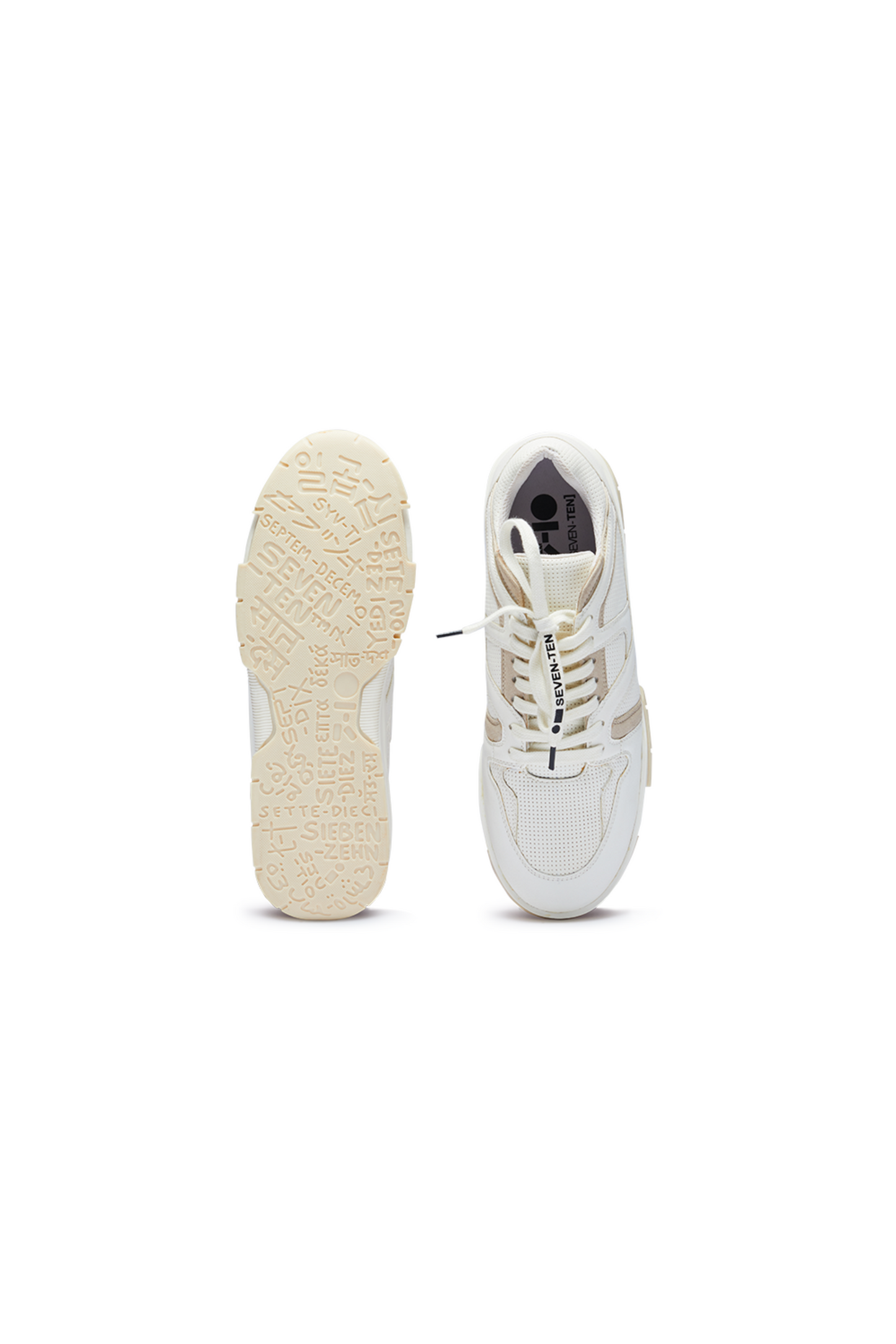 731 Latte Beige & White Low-Top Sneakers