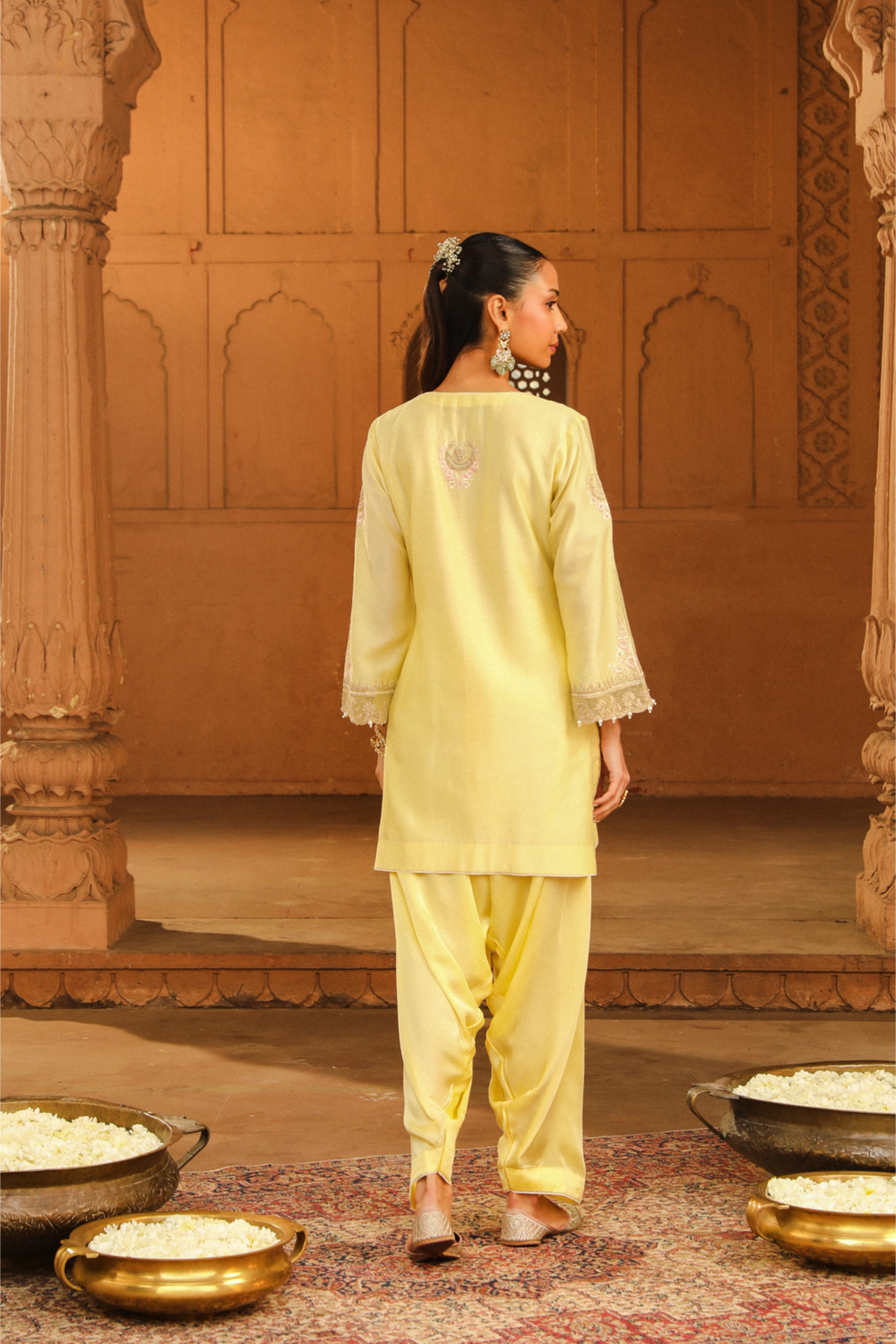 Ashira Short kurta with salwa Lemon Yellow