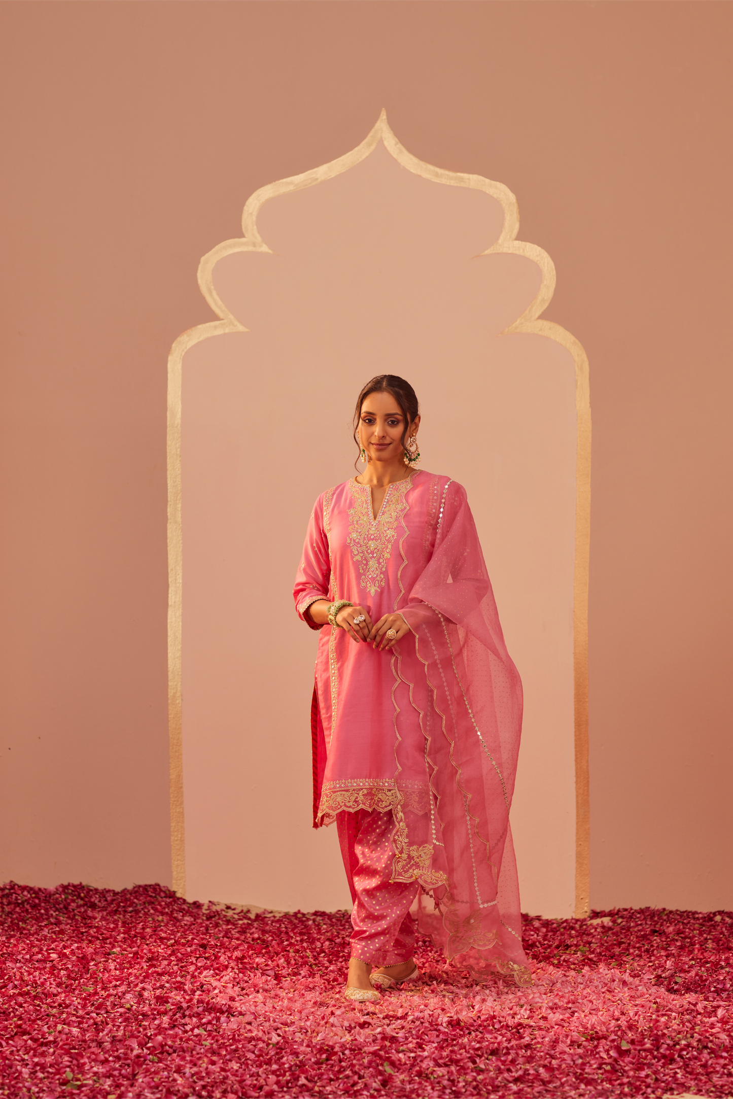 Aaima Kurta Salwar Set - Flamingo Pink