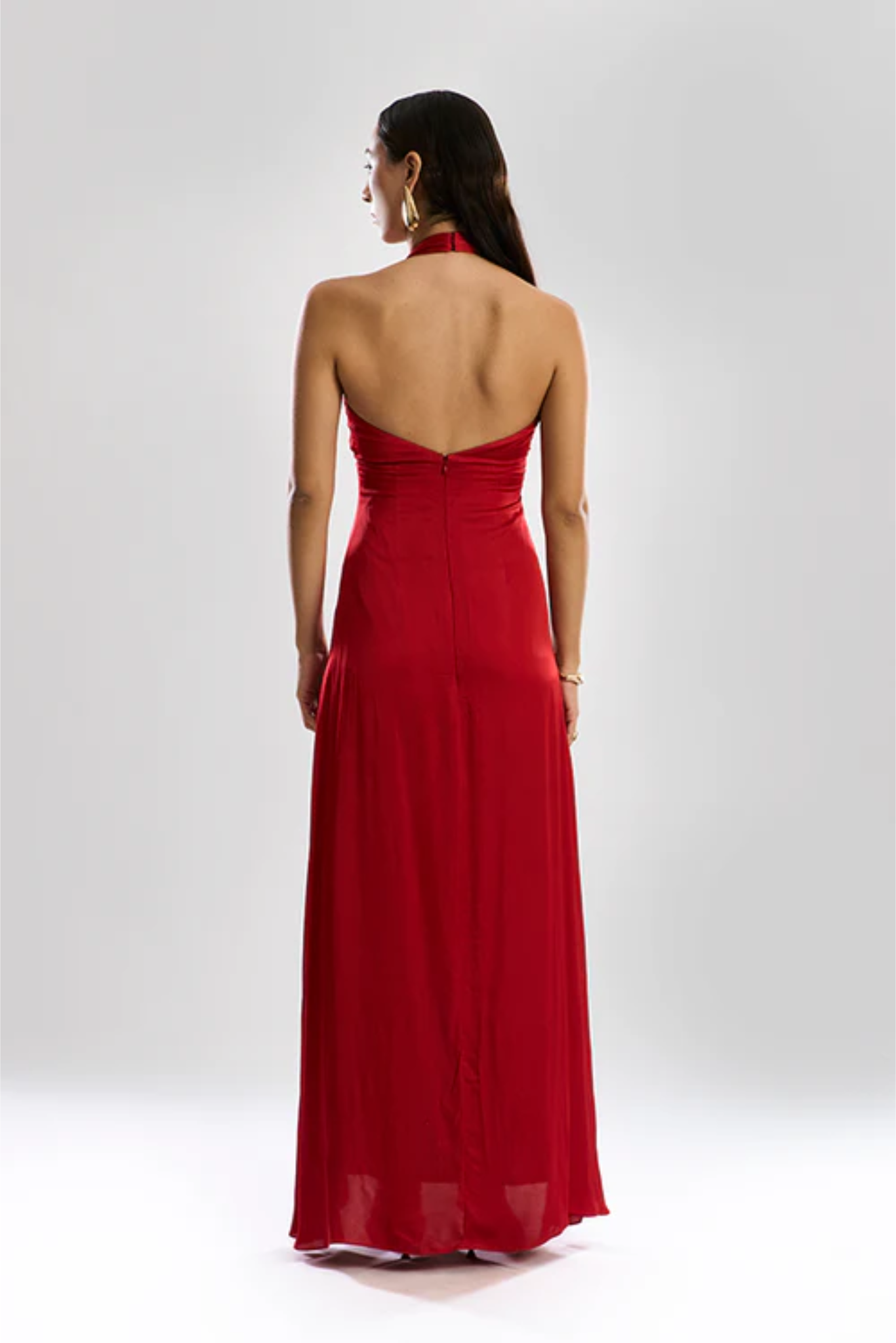 Desire Halter Dress in Red