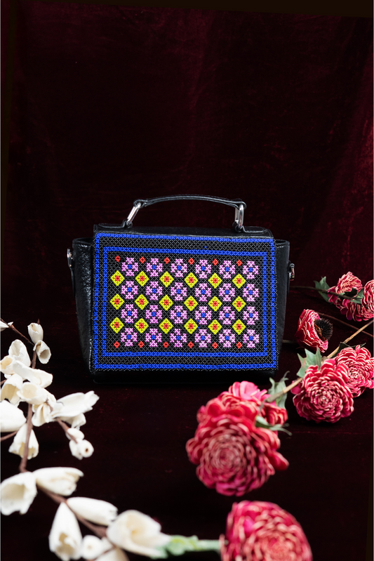 Dhara midnight beadwork purse