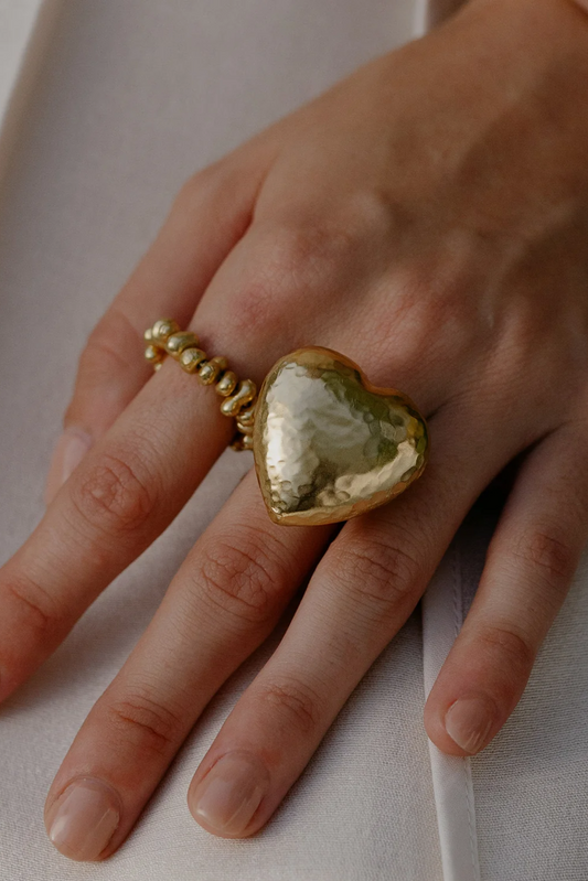Chunky Textured Heart Ring