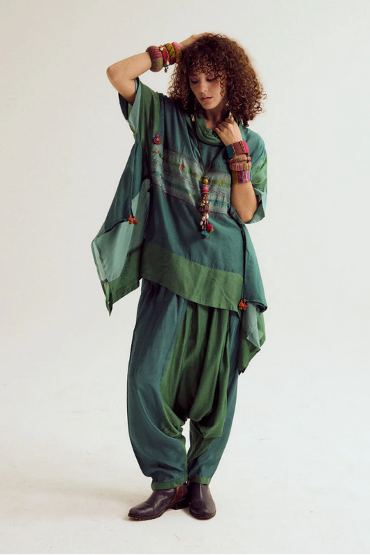 Plumeria Co-ord Set - Teal/Sage