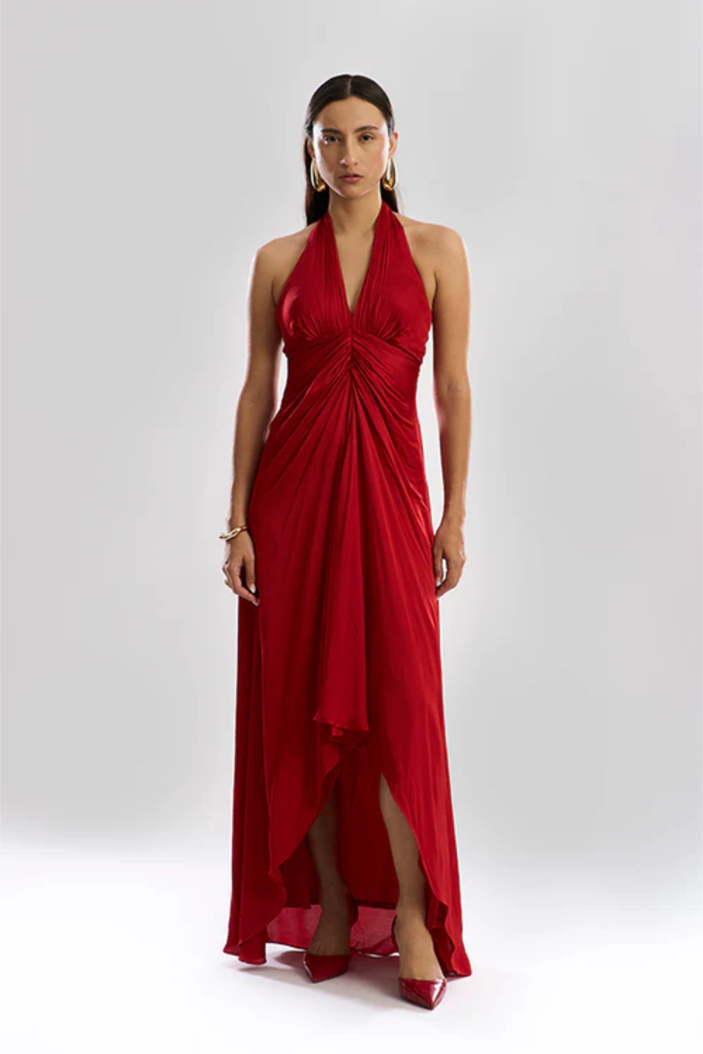 Desire Halter Dress in Red