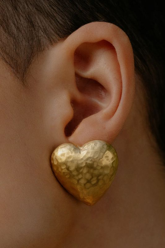 Chunky Textured Heart Studs