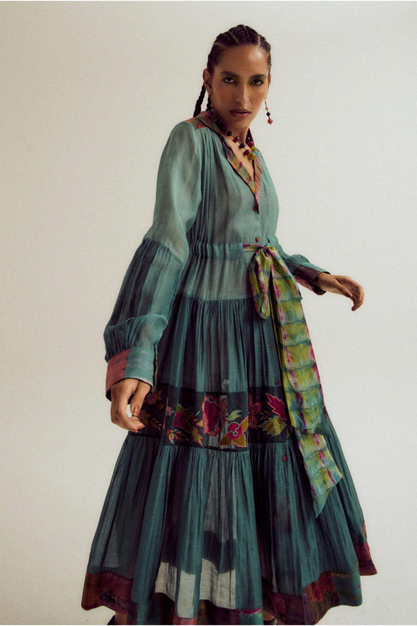 Wisteria Dress - Teal / Sage