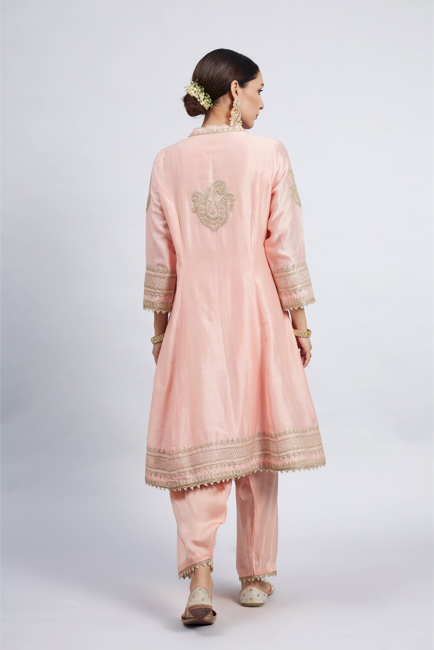 Naazira Embroidered Kurta Set - Carnation Pink