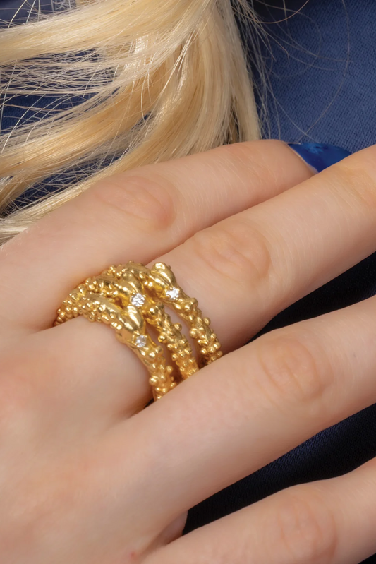 Granulated Band Rings