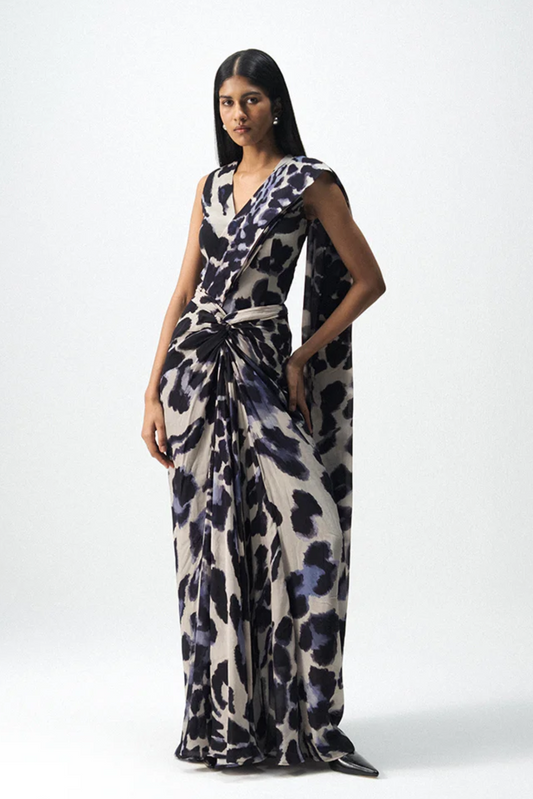 SAMBURU TOP AND PRE-DRAPED SAREE SET