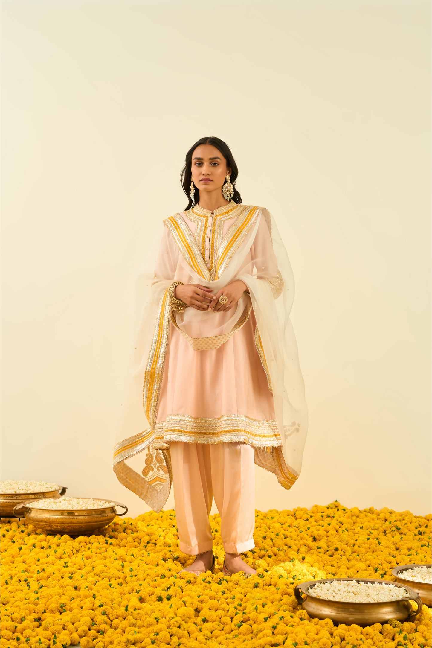 Sadirah Kurta with Salwar and Dupatta - Rosepink