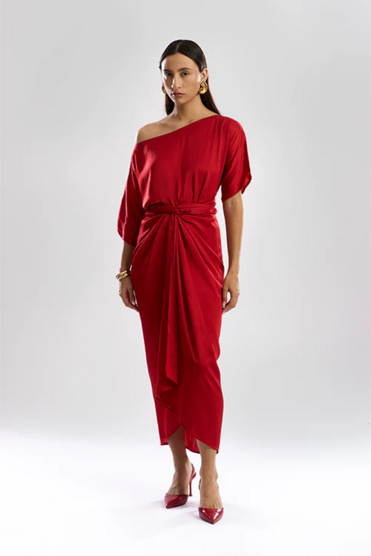 Verve Sarong dress in Red