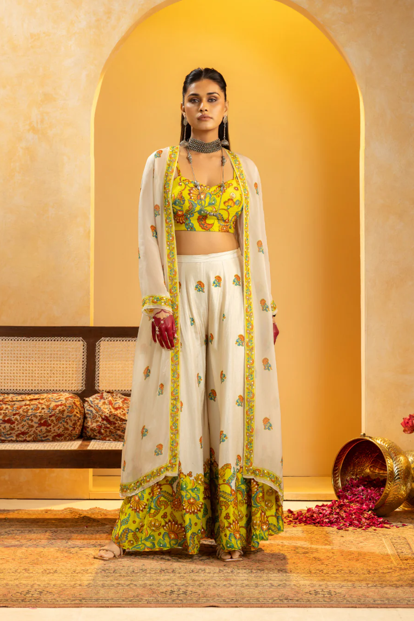 Rangtara embellished  pant set with jacket