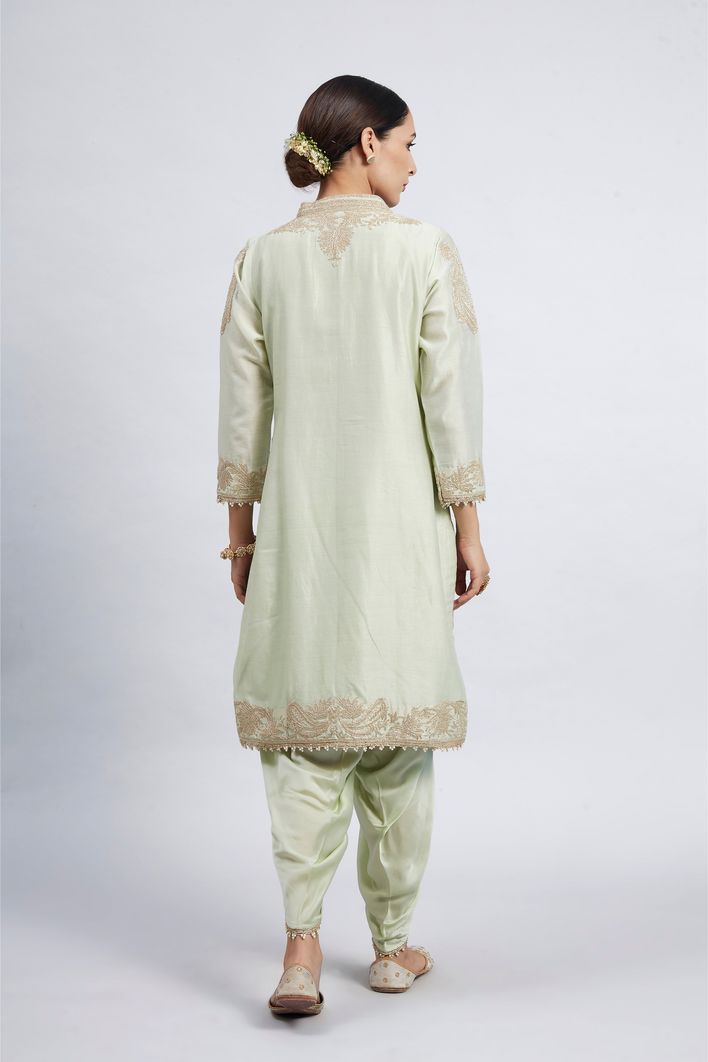 Aabish Embroidered Kurta Set - Mint Green