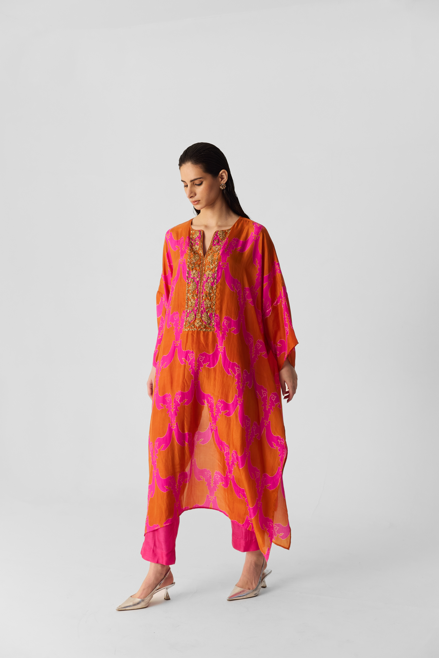 Zuzi Orange Kaftan Set