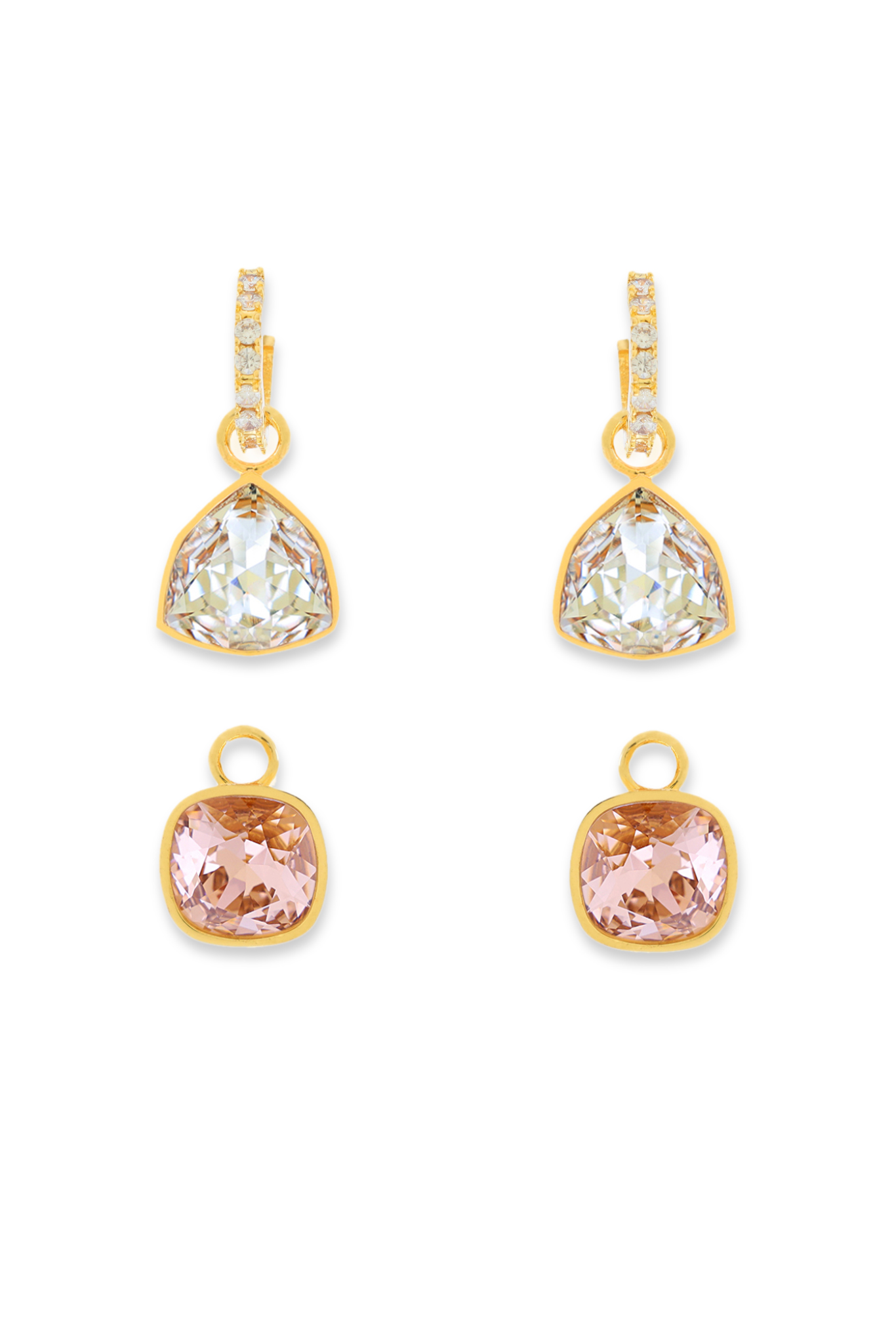 The Shift Earrings - Champagne and crystal