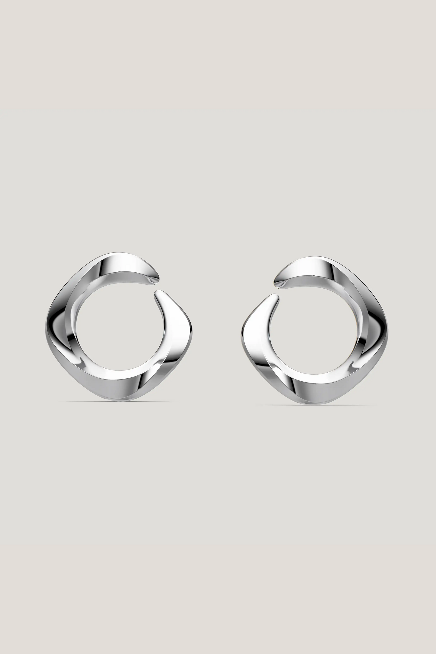 Squircle Orange Peel Stud In Sterling Silver