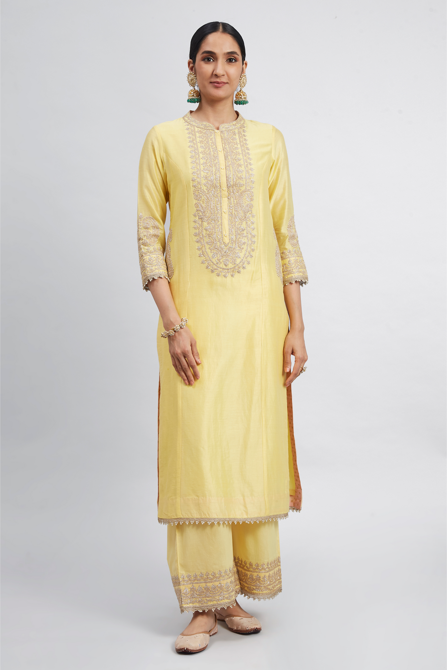 Aadirah Embroidered Kurta Set - Daffodil Yellow