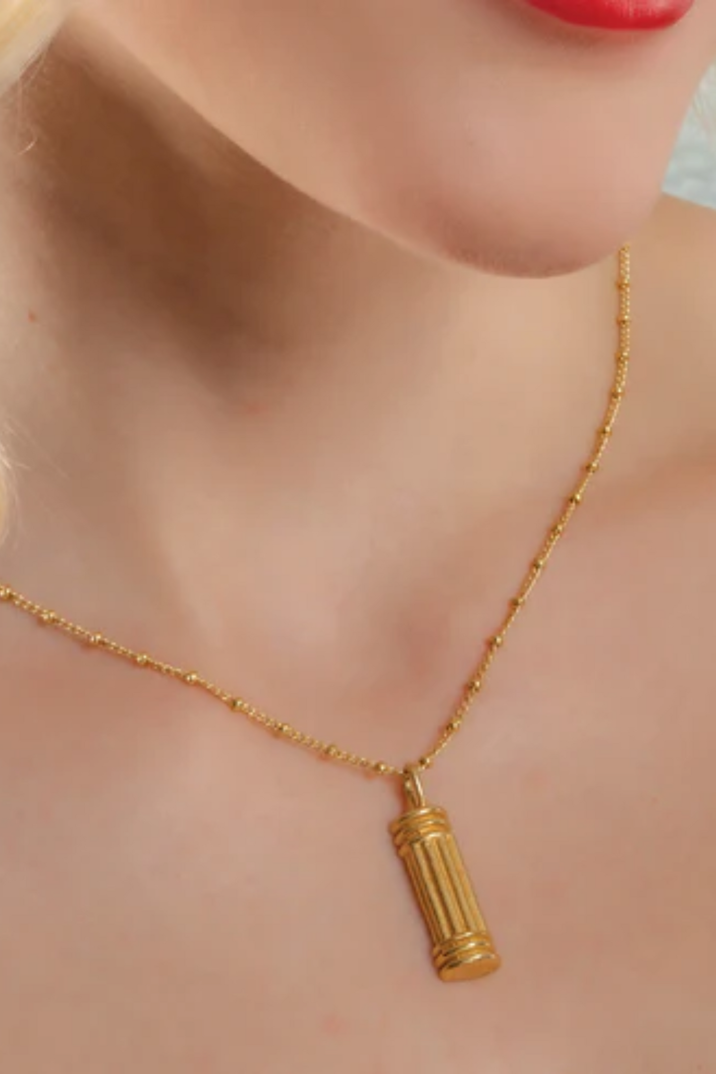 Tiny Pillar Charm Necklace