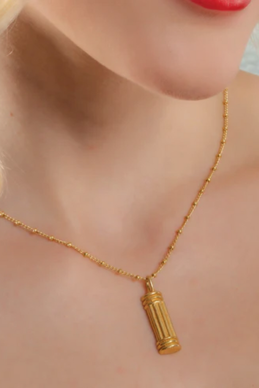 Tiny Pillar Charm Necklace