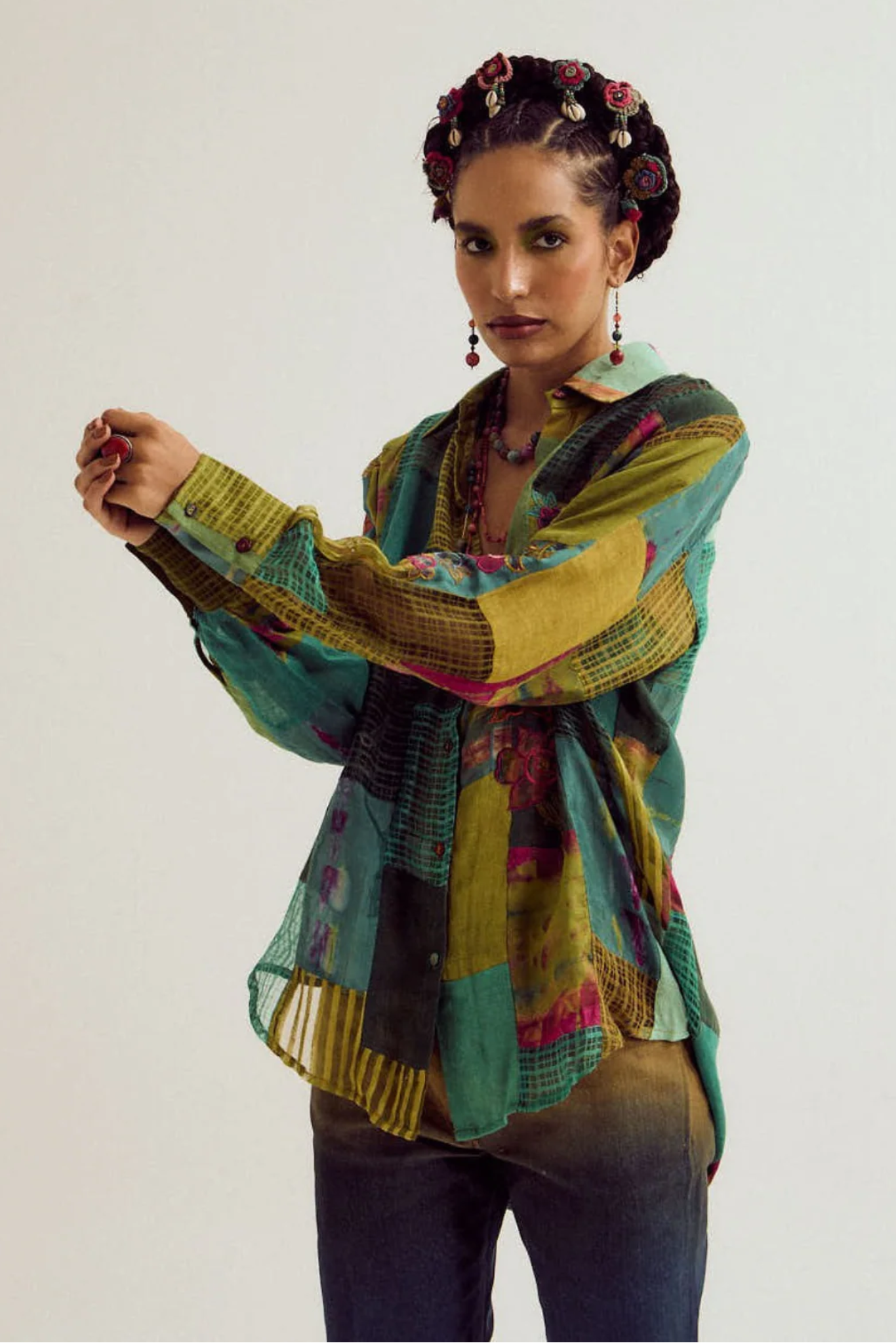 Paako Patchwork Shirt - Green