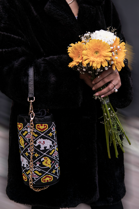 Amara Patola Bucket Bag - Black