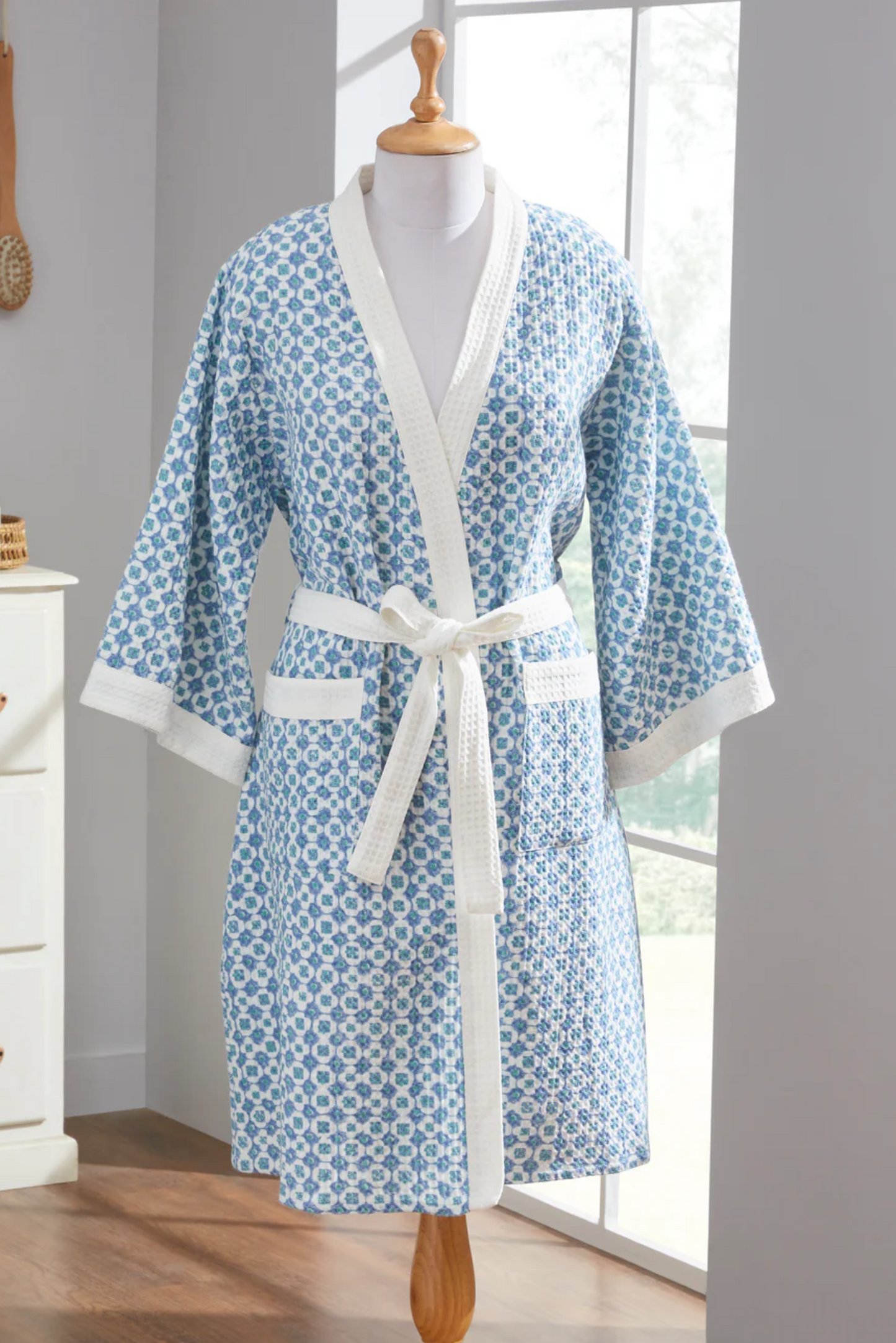 Checkmate Blue Bathrobe
