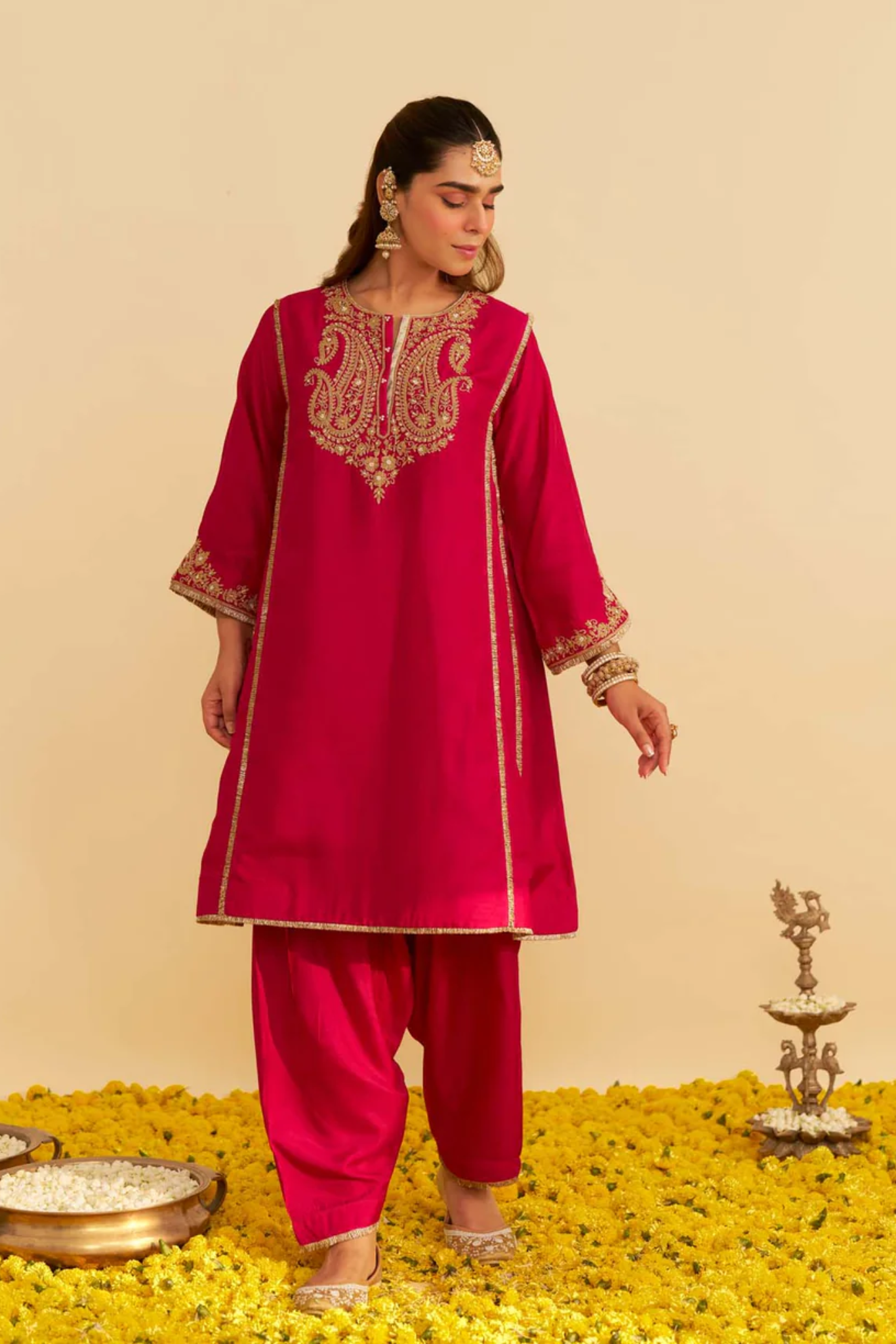 Ayra - Hotpink Short Chauga With Salwar