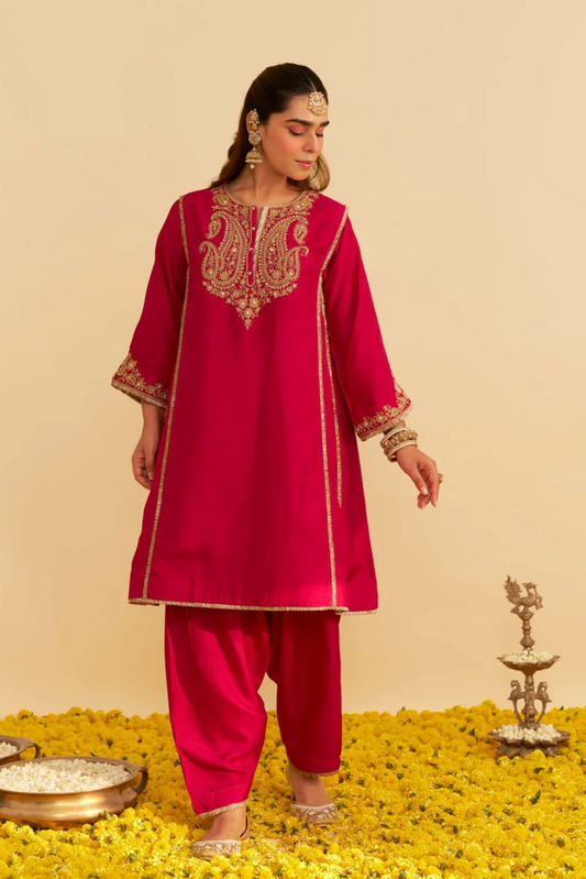 Ayra - Hotpink Short Chauga With Salwar