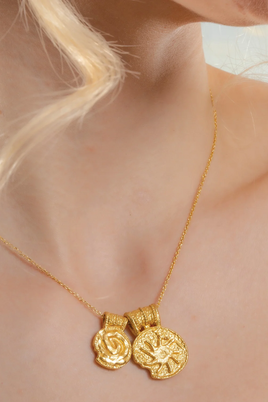 Uneven Textured Charm Necklace