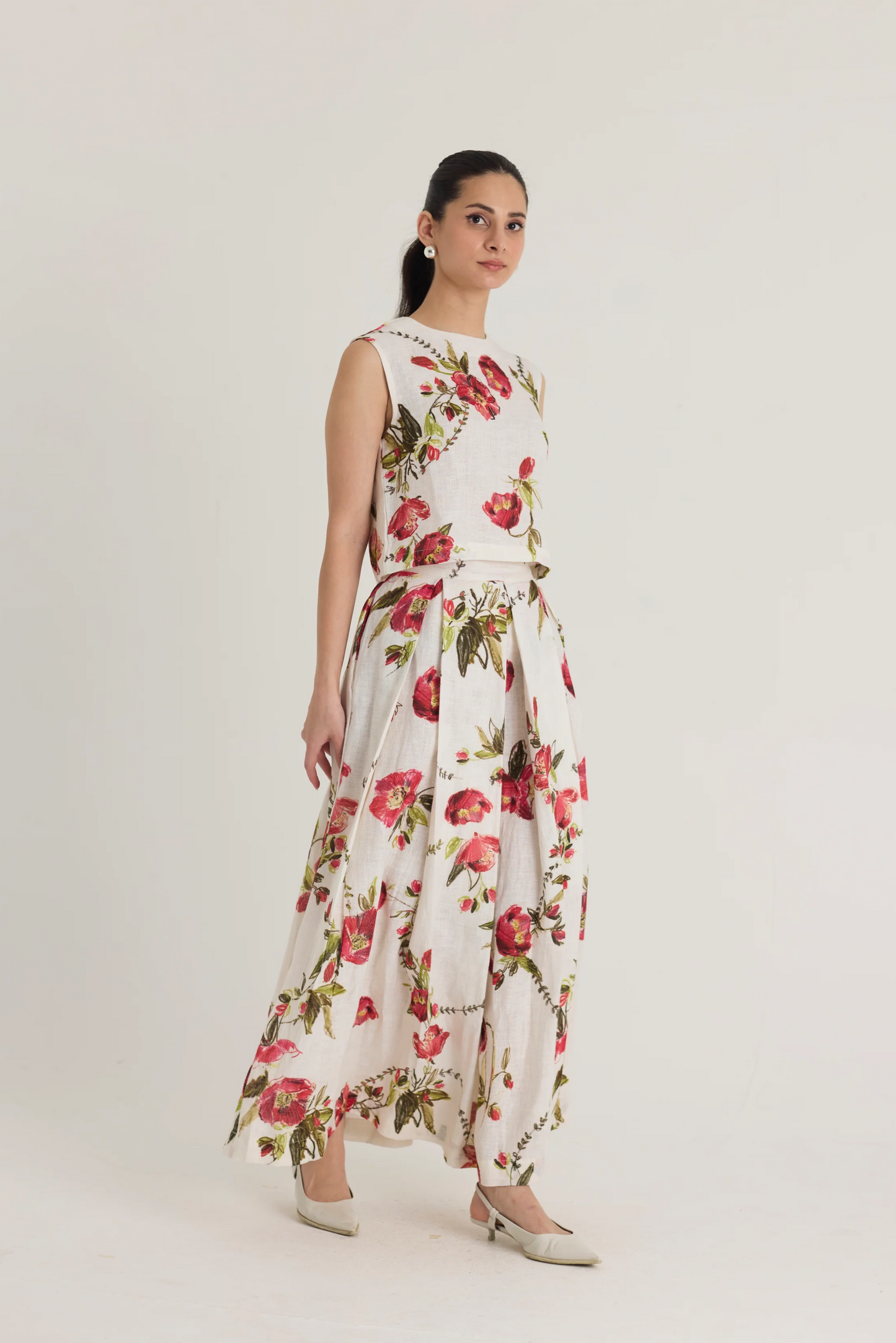 Rosita Linen Top & Skirt Set