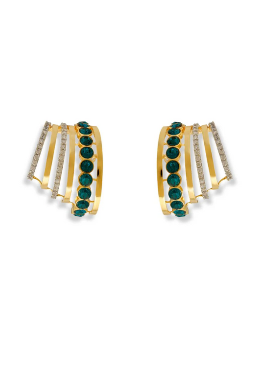 The Echo Earrings - Emerald Green