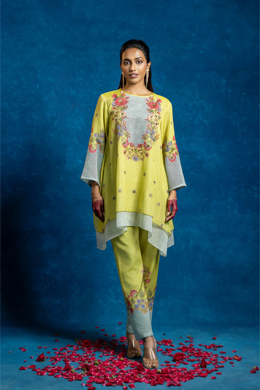 Baghira Appiqued layered Kurta set