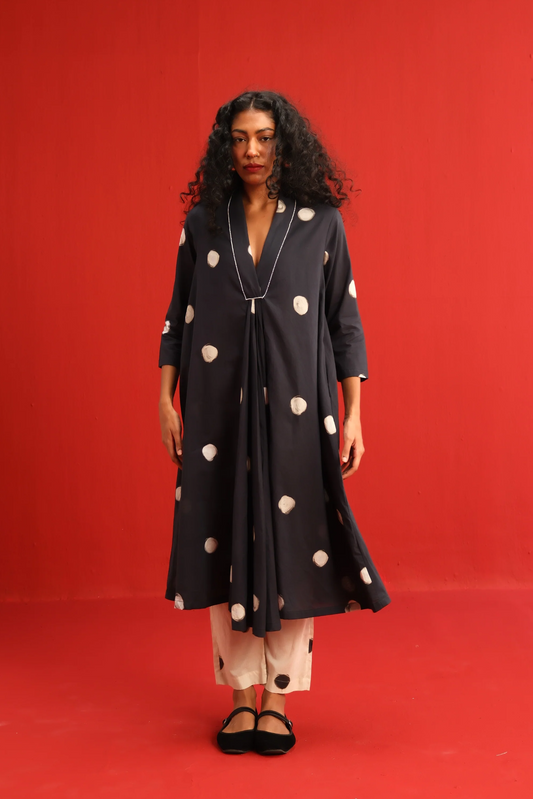 Polka A-line Kurta Set