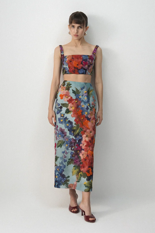 DARLINGTON EMBROIDERED BLOUSE AND SKIRT