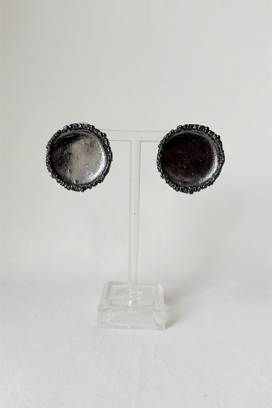 Crater Earrings Black