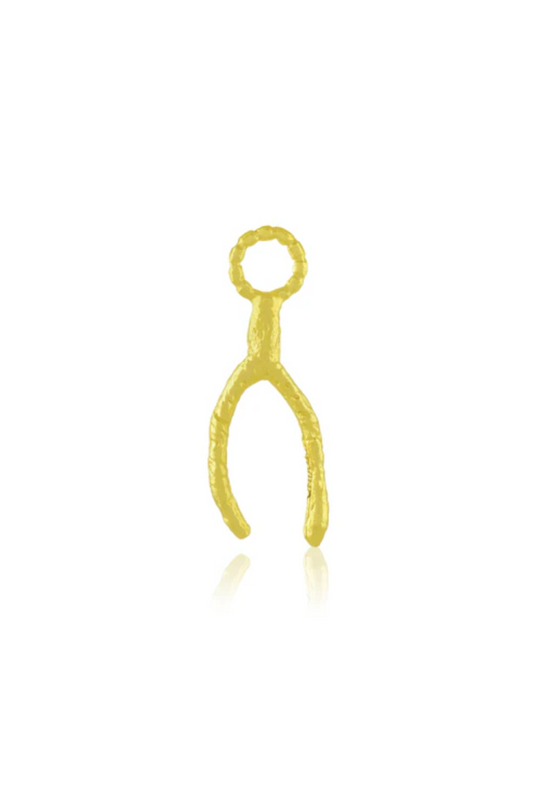 Vintage Textured Wishbone Charm