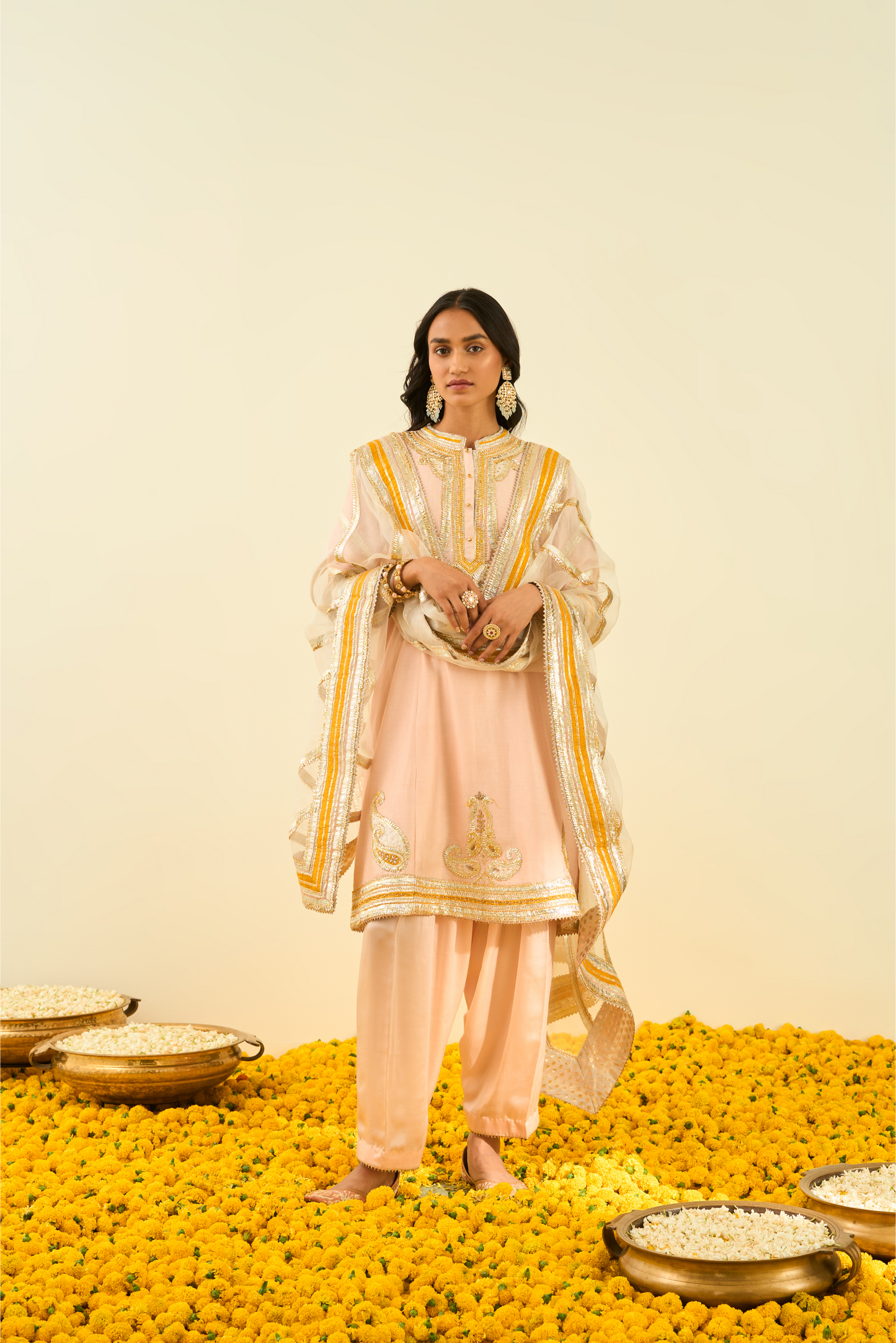 Sadiyah Kurta with Salwar and Dupatta - Rose Pink