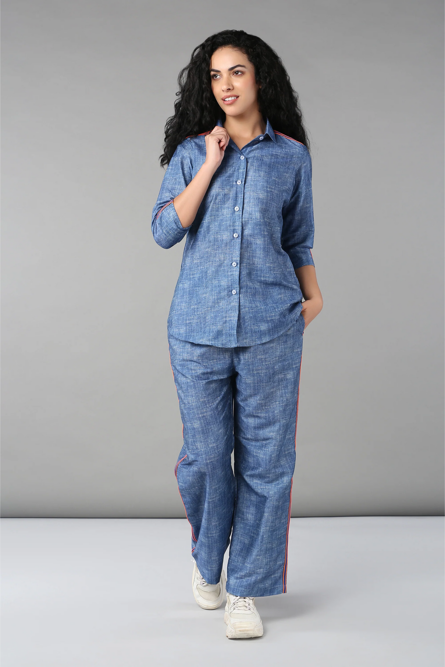 Denim Linen Co-Ord Set