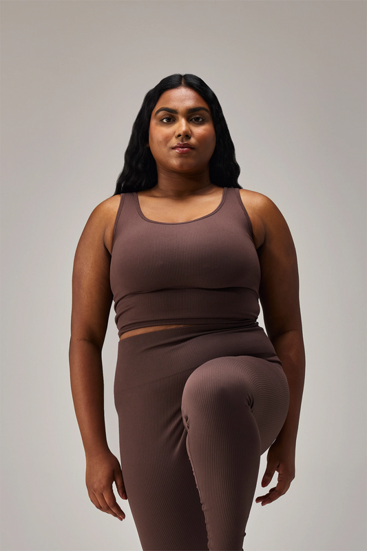 SEAMLESS SQUARE BRA - COFFEE