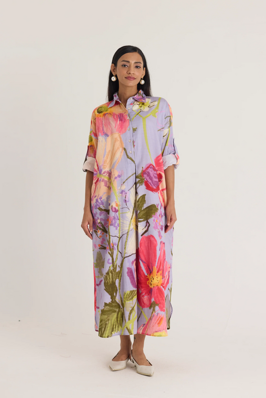 Dolly Purple Long Shirt Dress