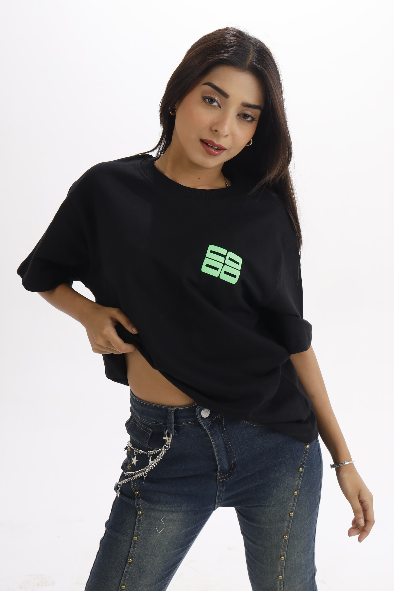 Stone Cold Oversized Black French Terry Cotton Tee